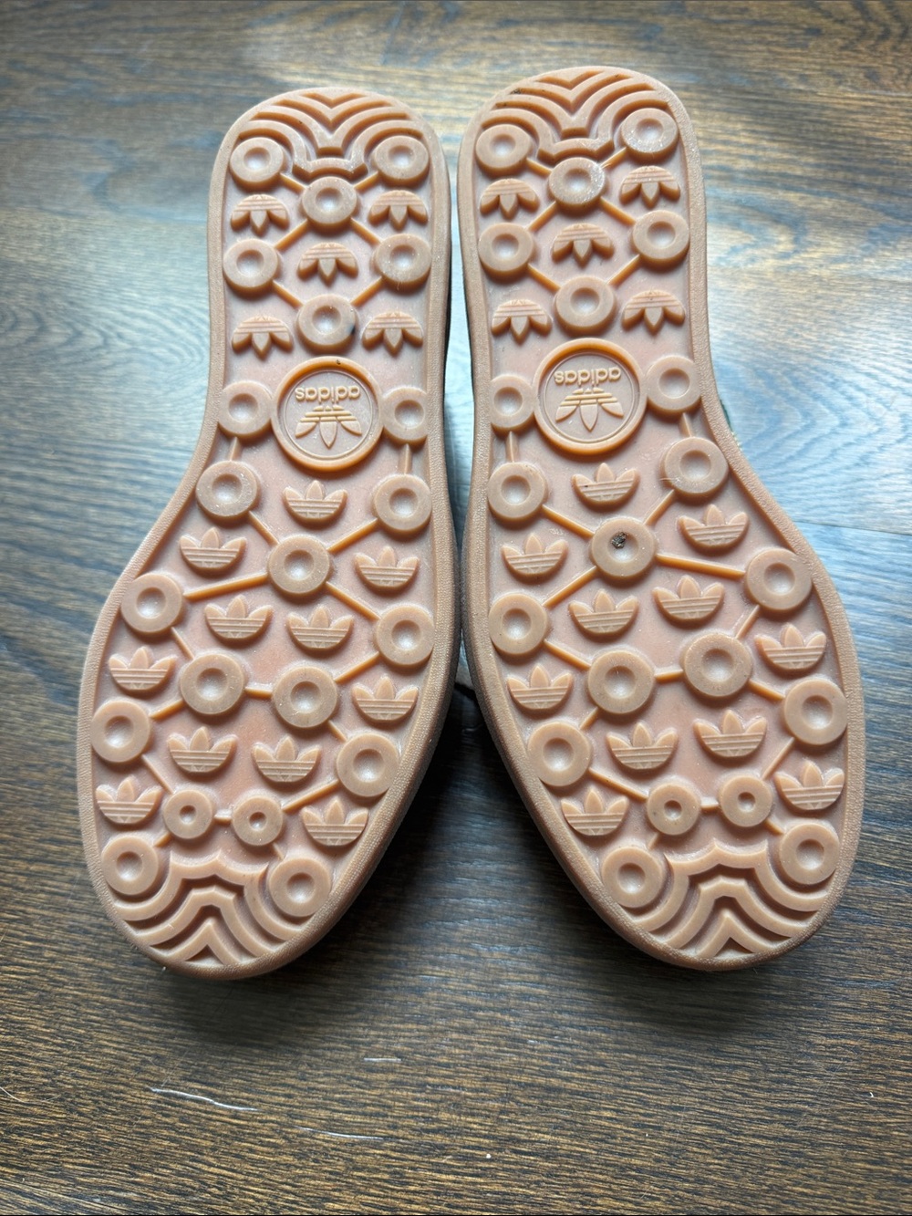 adidas Cream, Teal and Tan Suede Platform Sneakers - Picture 3 of 4